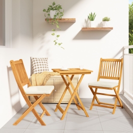 Conjunto de Comedor Exterior  Blanco Crema Madera Estándar