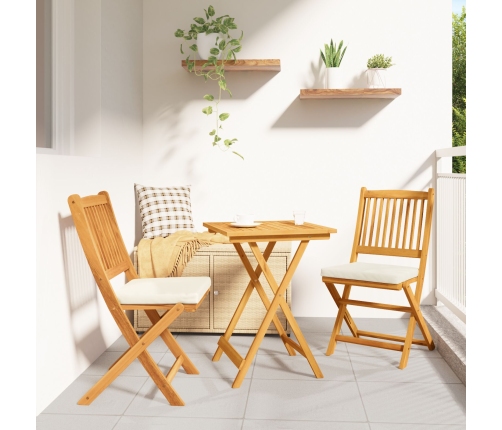 Conjunto de Comedor Exterior  Blanco Crema Madera Estándar
