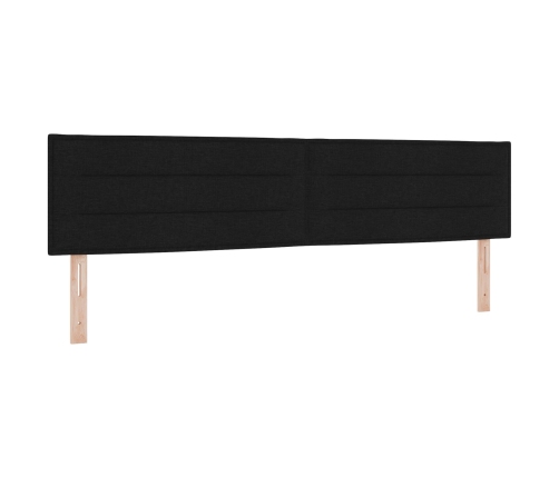 cabecero LED  Diseño de Líneas Negro 200 cm Tela