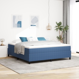 Cama Box Spring  Azul Super King Tela de Pana