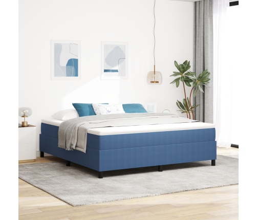 Cama Box Spring  Azul Super King Tela de Pana