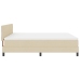 Cama Box Spring con Colchón & LED Crema 180x200 cm Tela