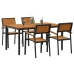 Juego de Comedor de Jardín Conjunto de 5 Piezas Negro