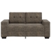 Sofá Loveseat  Gris Oscuro de 120 cm en Cuero Sintético