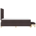 Cama Box Spring  con colchón y banco marrón oscuro 120x200 cm de tela