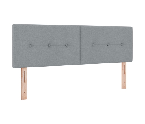 Cabecero  acolchado con botones gris claro de 140 cm en tela