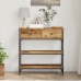Mesa Consola  Madera Vieja 72,5x25x75 cm Madera de Ingeniería y Acero
