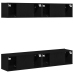 Conjunto de 4 piezas de gabinete de TV de pared de  en madera de roble negro