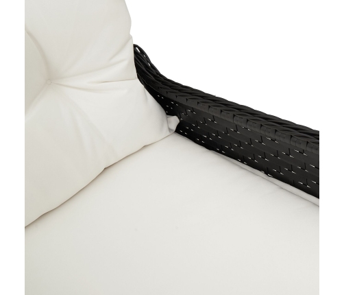 Sillón reclinable  con cojín de poliratán negro