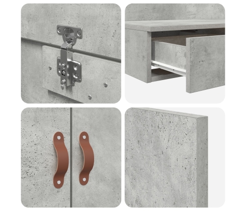 Cama con Almacenamiento  Gris Concreto Madera 236.5 x 100 x 31.5 cm