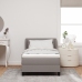 Cama con somier y colchón  en taupe 90x190 cm de tela