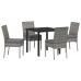 Conjunto de Comedor de Jardín  de 5 Piezas Gris Poliratán