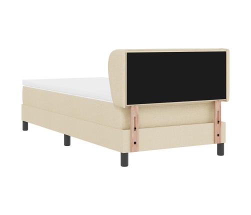 Estructura de Cama con Colchón Crema Tejido 100 x 200 cm