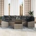 Conjunto de Sofás de Jardín de 8 Piezas con Cojines Gris Ratán Sintético