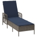 Tumbona de Sol Gris PE Rattan 157 x 55 x 92 cm Plegable