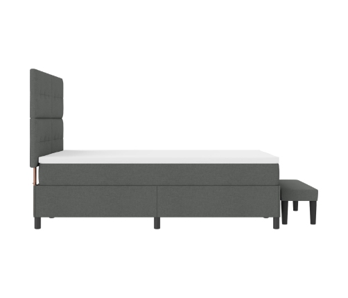 Cama con somier y colchón gris oscuro 140x190 cm