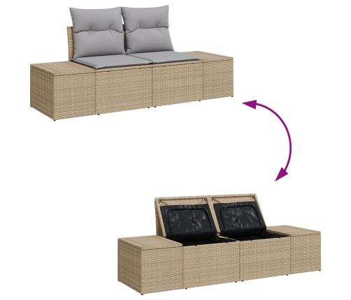 Conjunto de Sofás de Jardín  7 Piezas Beige y Gris