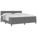 Cama Box Spring con Colchón Gris 200x200 cm Tela de Pana