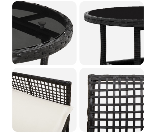 Juego de Comedor de 5 Piezas Negro Poliratán