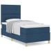 Cama Box Spring  con colchón Azul 100x200 cm Tela
