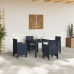 Conjunto de Comedor de Jardín de 5 Piezas  con Cojines de Polirratán Antracita