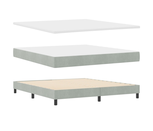 Cama con somier y colchón  Gris Claro 180x200 cm Terciopelo