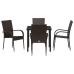 Conjunto de Comedor de Jardín de 5 Piezas Marrón Poliratán