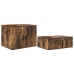 Estructura de Cama de Almacenamiento Roble Ahumado Madera Maciza