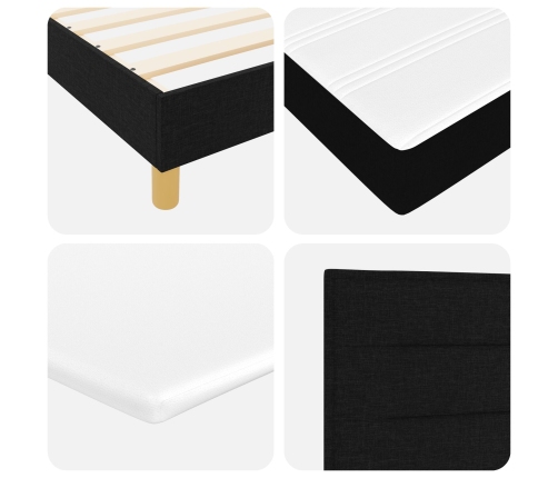 Cama Box Spring  con Colchón Negra 100x200 cm Tela