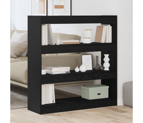 Mueble para libros / Separador de ambientes Roble negro 100x30x103cm Madera resistente