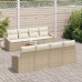 Conjunto de Sofás de Jardín  de 9 piezas con Cojines Beige Poliratán Acacia