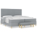 Cama Box Spring  con colchón y banco Gris Claro 200x200 cm Tela