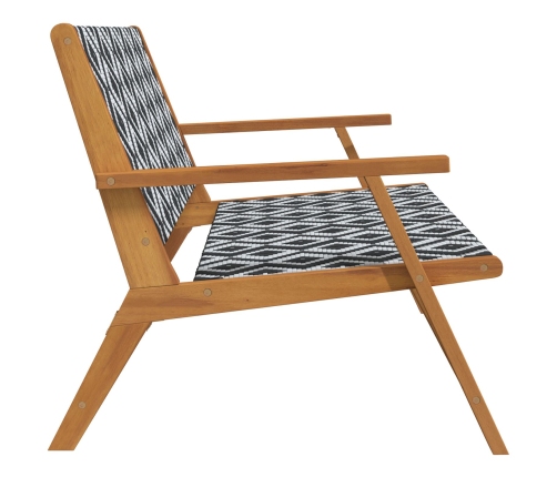 Banco de Jardín  Negro y Blanco 122x76x73.5 cm Madera Maciza de Acacia