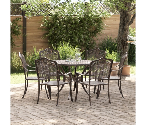 Conjunto de Comedor de Jardín de 7 Piezas de  en Aluminio Fundido Bronce