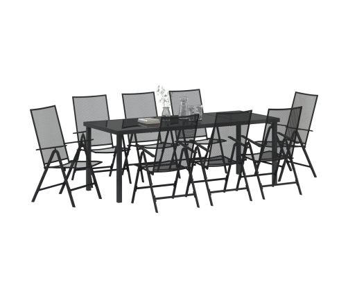 Set de Comedor de Jardín  de 9 Piezas Acero Antracita