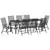Set de Comedor de Jardín  de 9 Piezas Acero Antracita