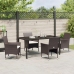 Conjunto de Comedor de Jardín  de 5 Piezas Marrón Poliratán