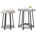 Mesa Lateral  2 pcs Gris Sonoma de Madera y Metal