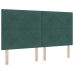 Cama con somier y colchón verde oscuro de  tamaño súper king de terciopelo