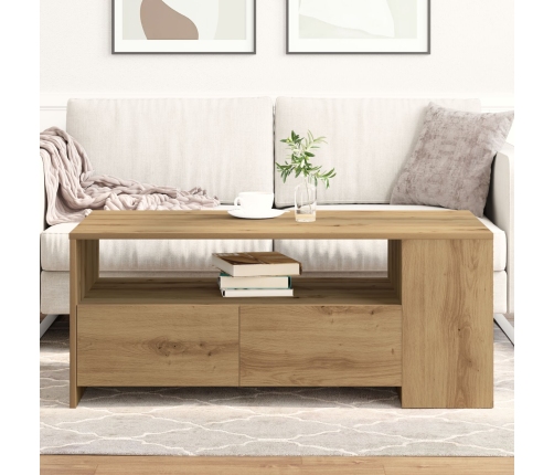 Mesa de Café  - Roble Artesanal - 102x55x43.5 cm - Hecha de Madera Elaborada