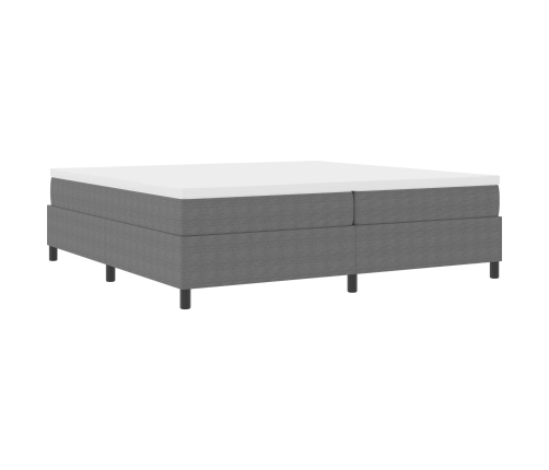 Cama con Base de Muelles de  Gris 200x200 cm Tela de Sarga