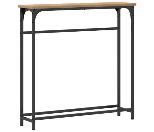 Mesa Consola  Artisan Roble 75x19,5x75 cm Madera Contrachapada y Acero