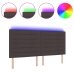 Cabecero LED Diseño Líneas Marrón Oscuro 100 cm Tela