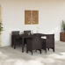 Juego de Comedor de Jardín  de 5 Piezas de Rattán Sintético Marrón