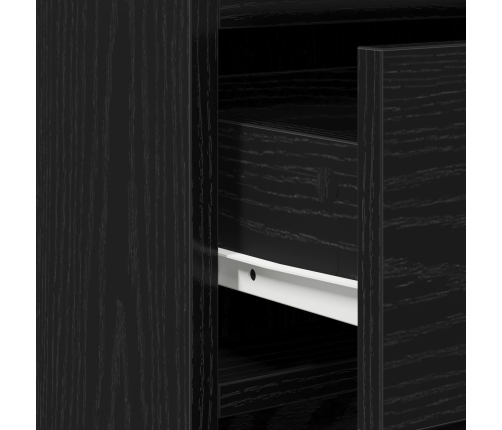 Set de Mesa de Tocador de 2 Piezas  con LED de Madera Elaborada Negra
