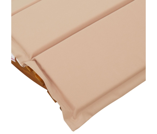 Tumbona de sol Set de 2 Beige Madera y tela tapizada Grande