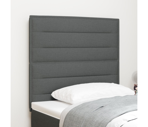 Cabecero  Gris Oscuro Tela 80 cm Rectangular Moderno