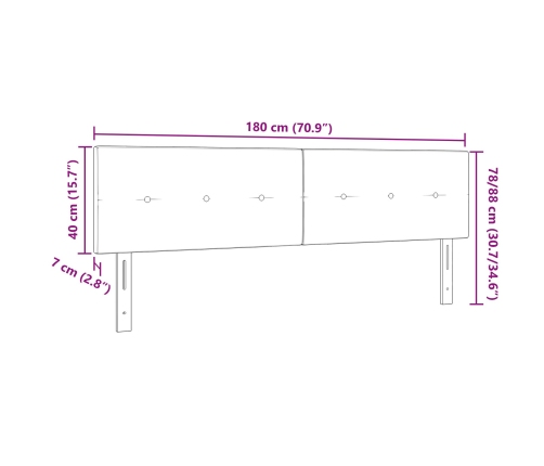Cabecera LED acolchada negra 90 cm tela