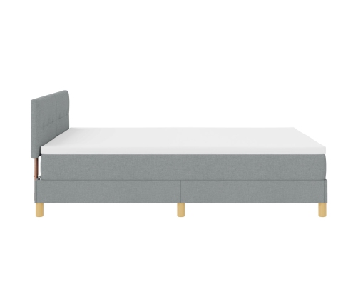 Cama con somier  con colchón Gris claro 140x200 cm Tela
