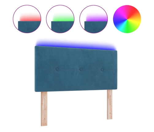 Cabecero LED  Acolchado con botones Azul Oscuro 90 cm Terciopelo